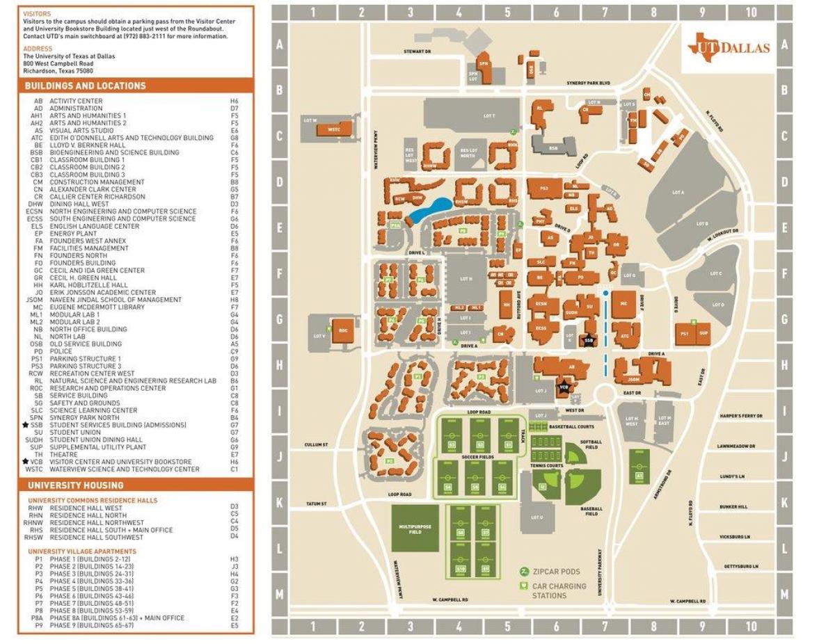 university of Texas mapa Dallas