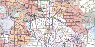 Mapa Dallas Texas oblasti