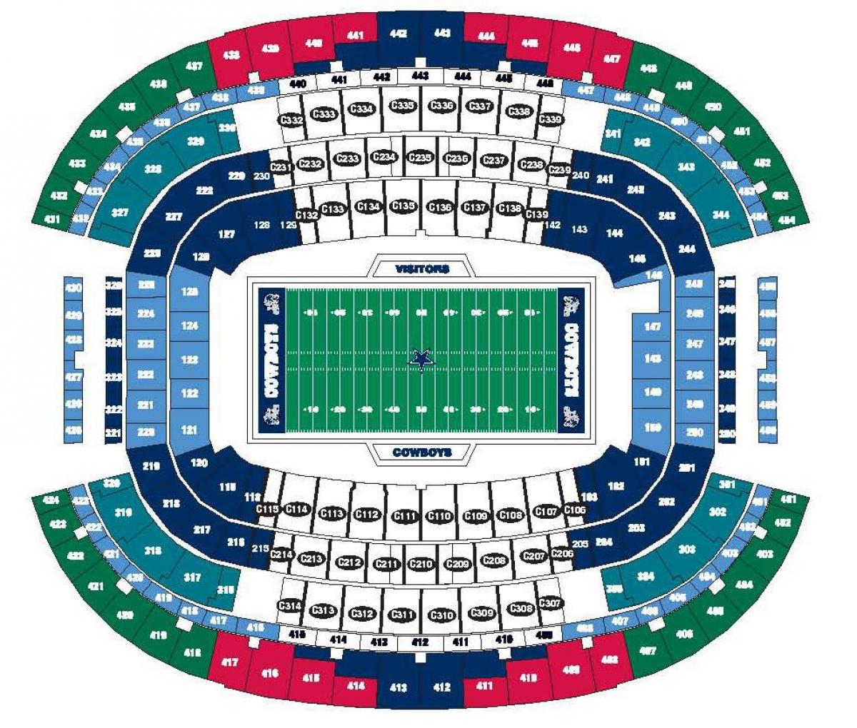 Cowboys stadium mapě