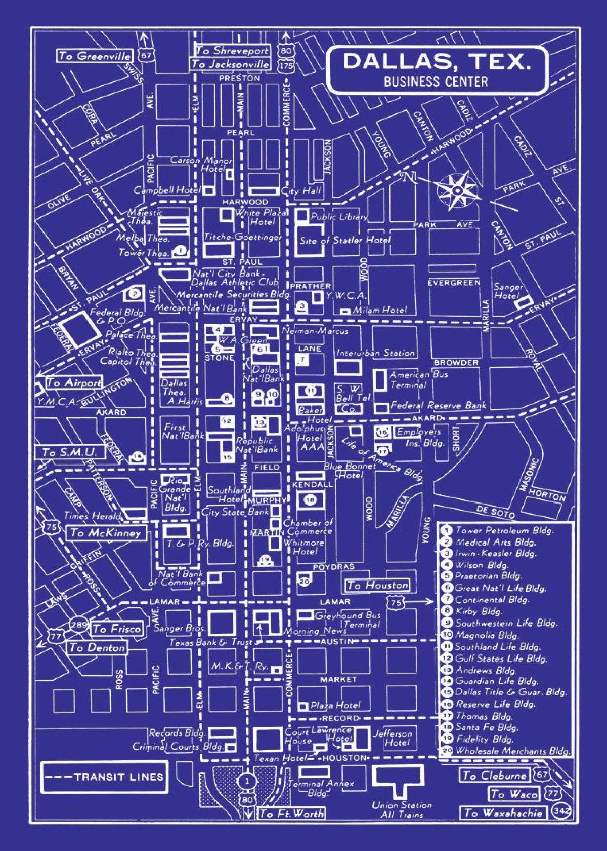 mapa Dallasu