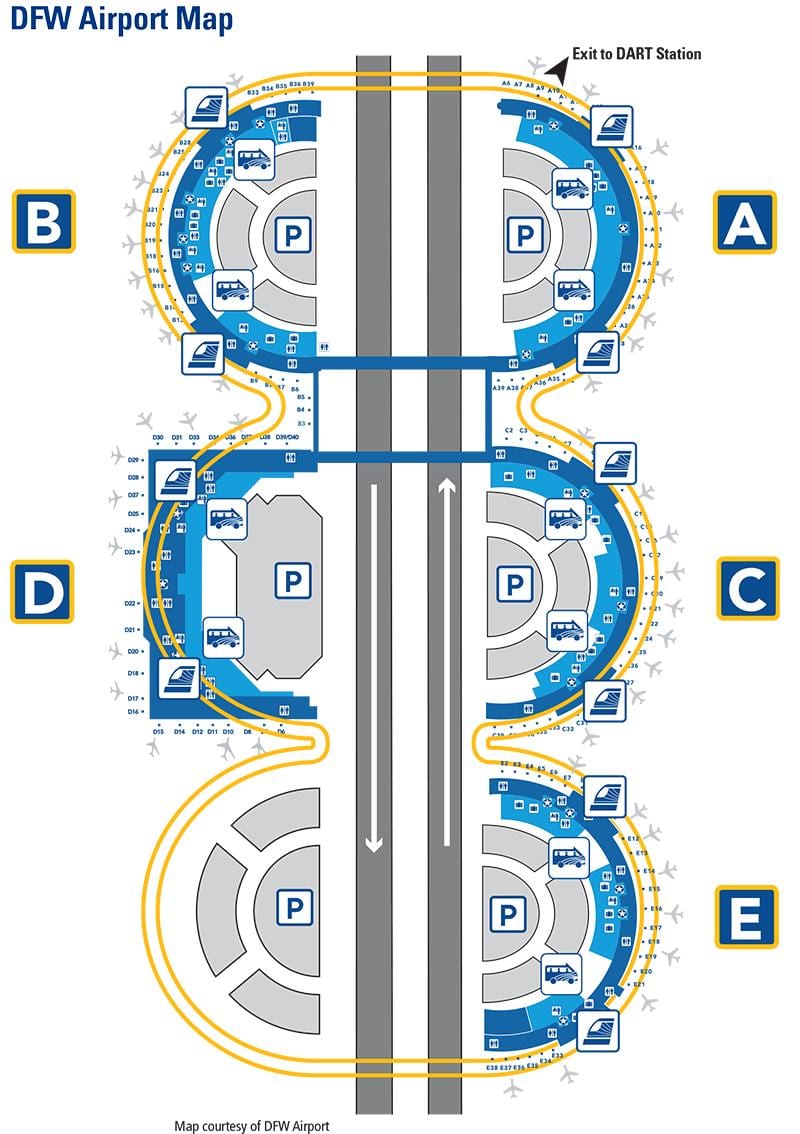 mapa Dallas Fort Worth