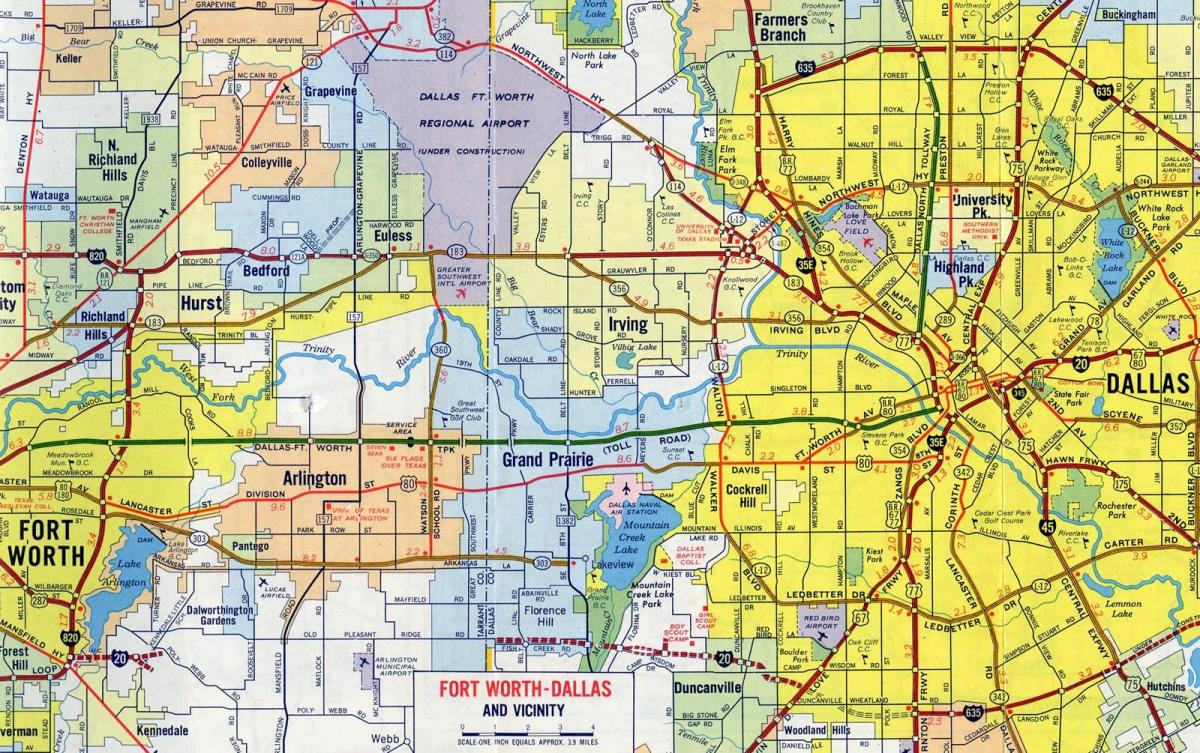 mapa silnic Dallas