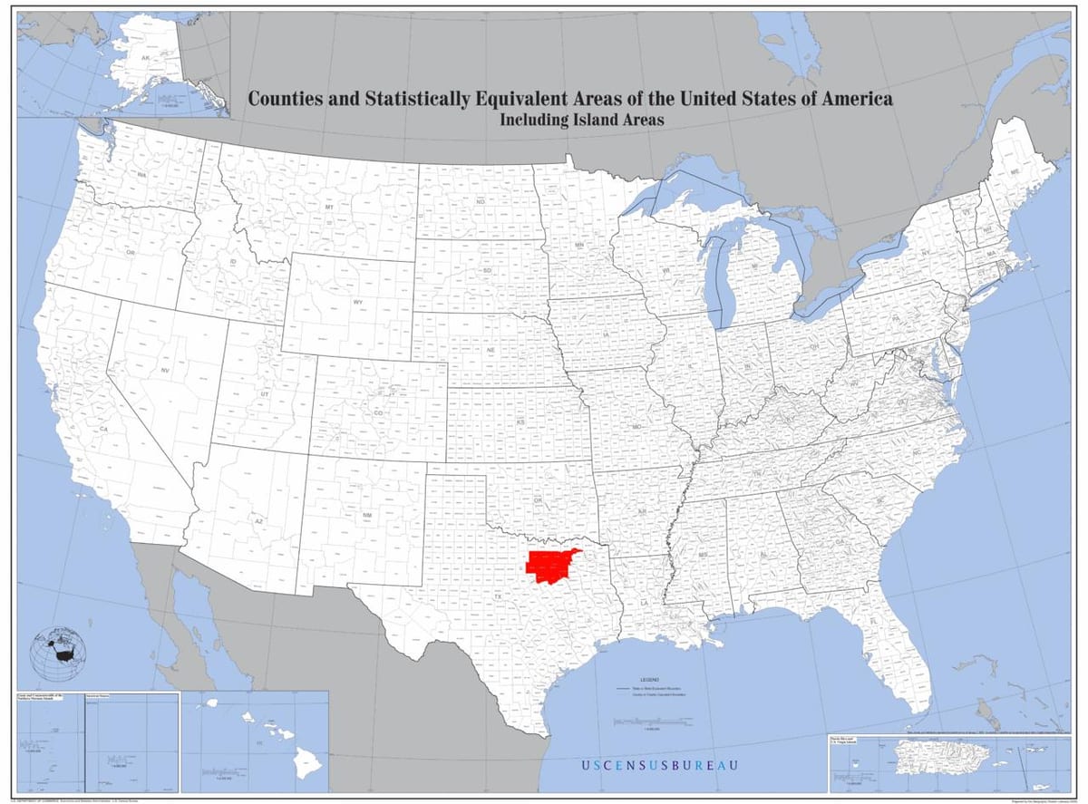 Dallas na mapě z spojené státy