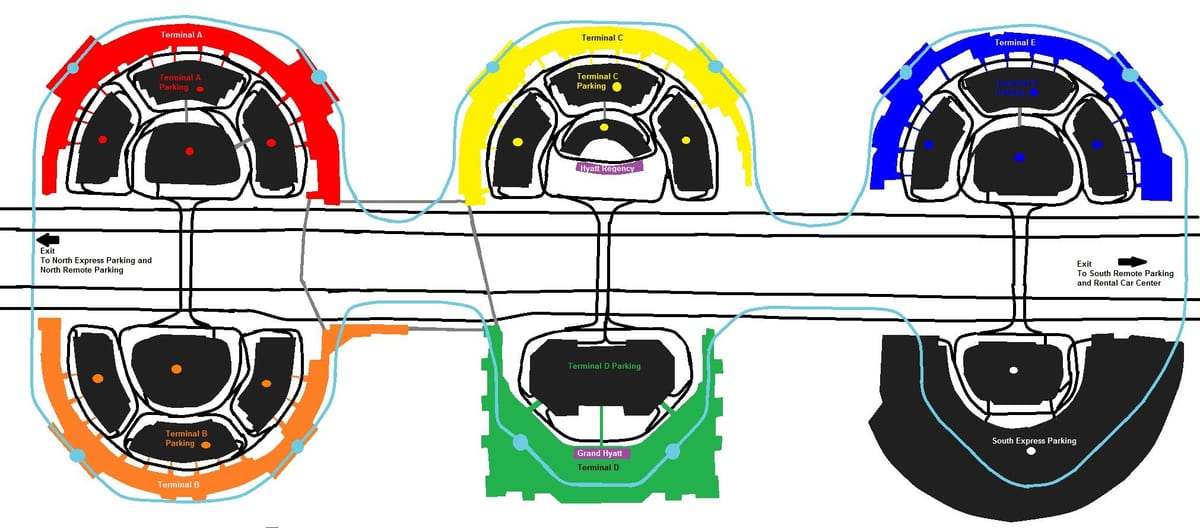 DFW airport terminal c mapě