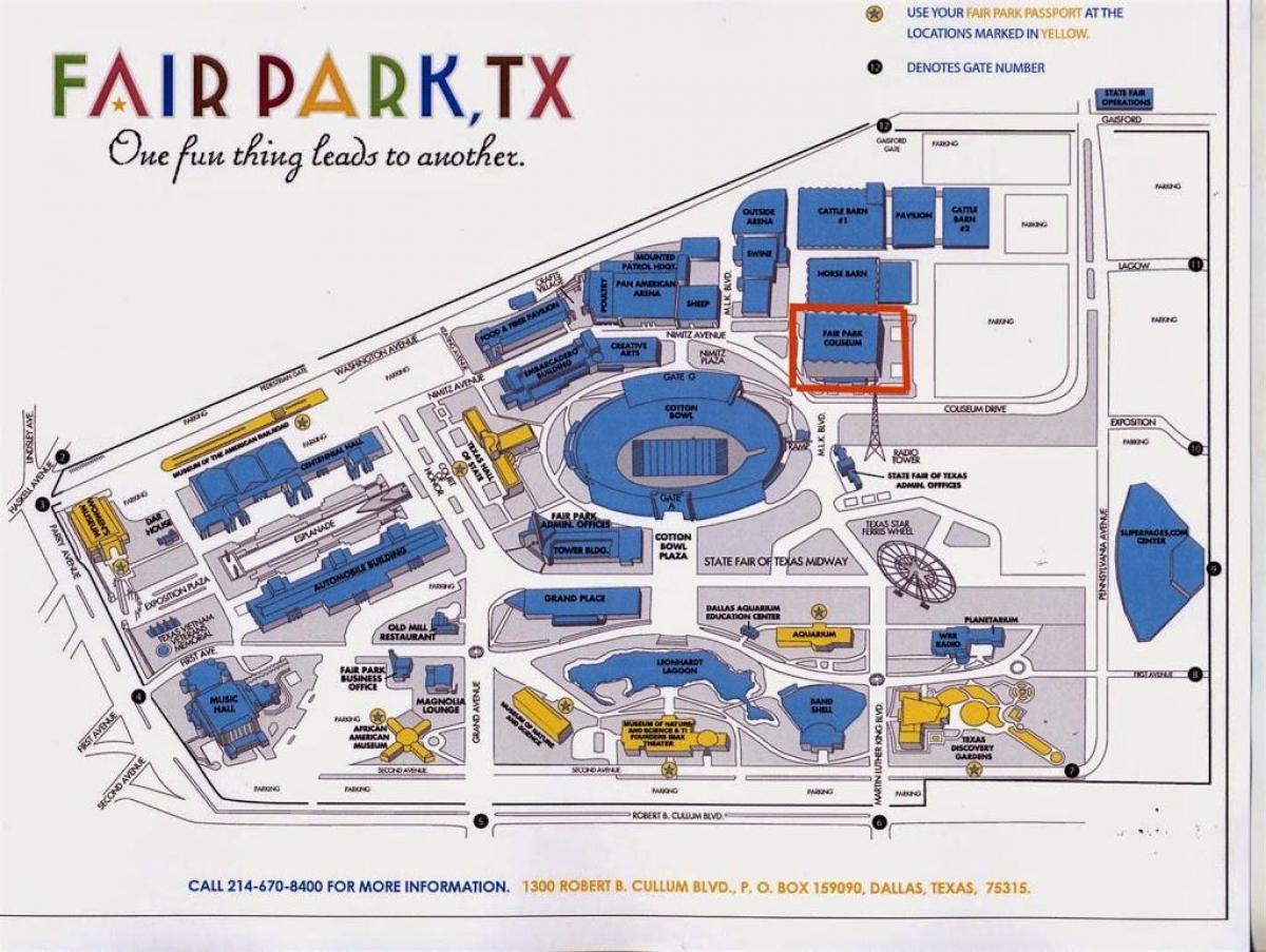Fair Park, parkování mapě