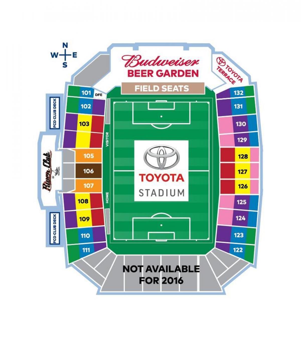 mapa Toyota Stadionu Dallas
