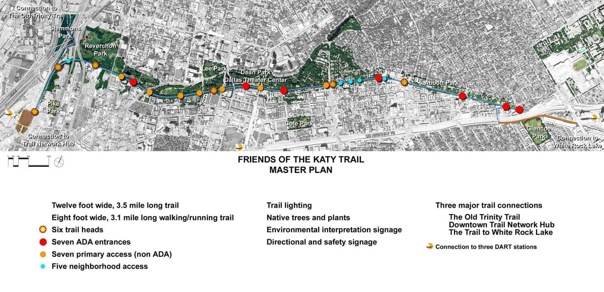 mapa Katy trail Dallas