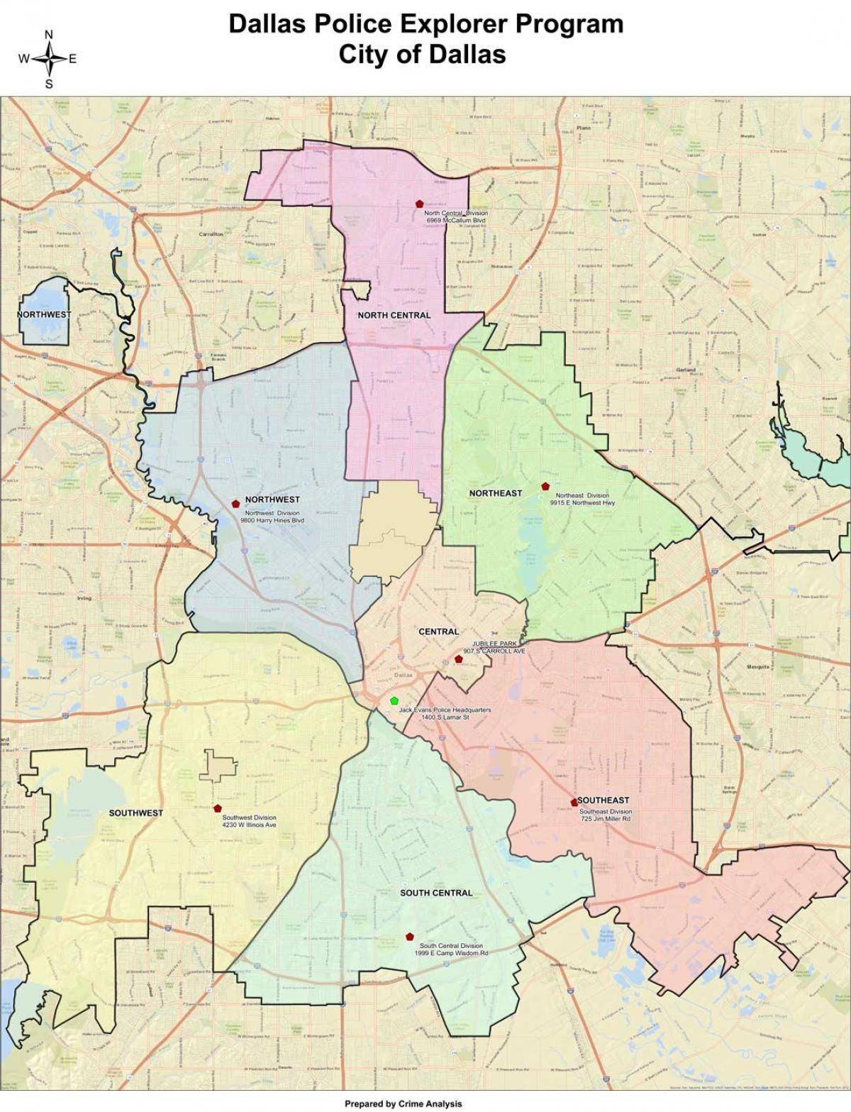 Dallas area mapě
