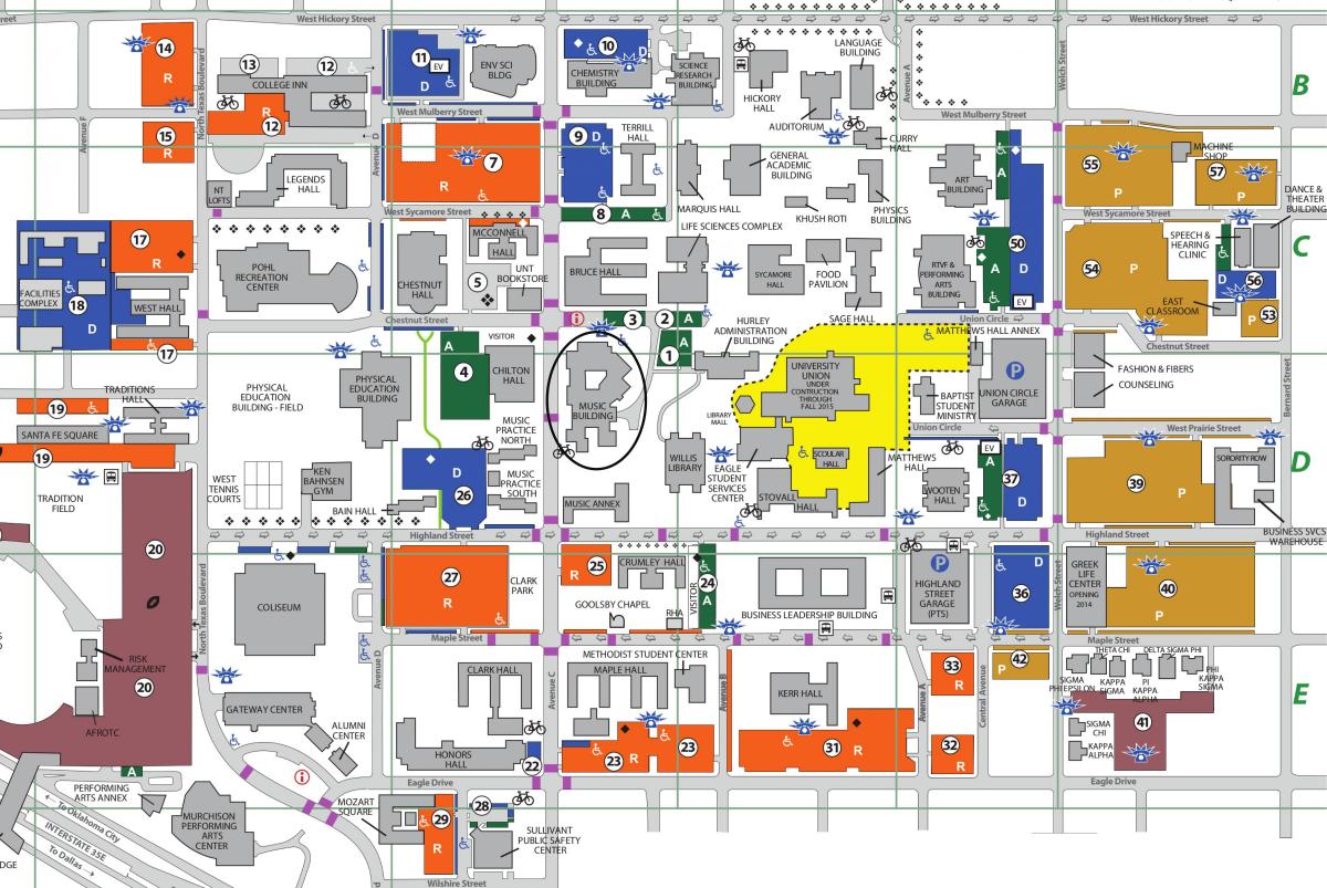 University of North Texas mapa Dallas