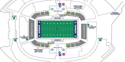 Cowboys stadium parkování mapě
