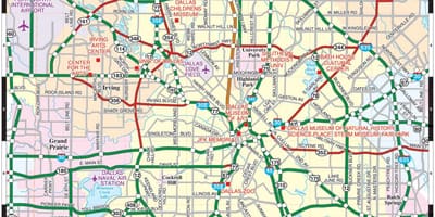 Město Dallas mapě
