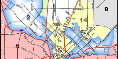 Dallas rada města okres mapě