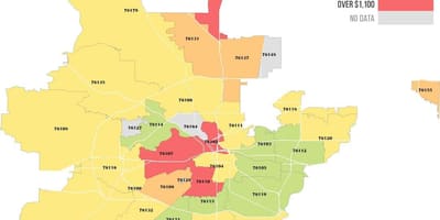 Psč mapa Dallas