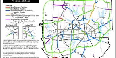 Dallas mýtné silnice mapa