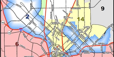 Město Dallas zónování mapa