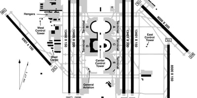 DFW airport terminal b mapě