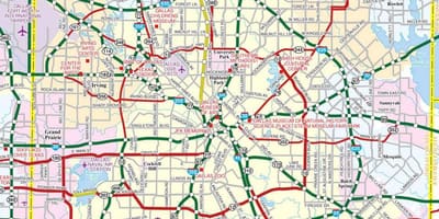 Dallas city mapě