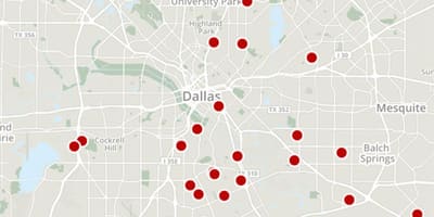 Dallas zločin mapě